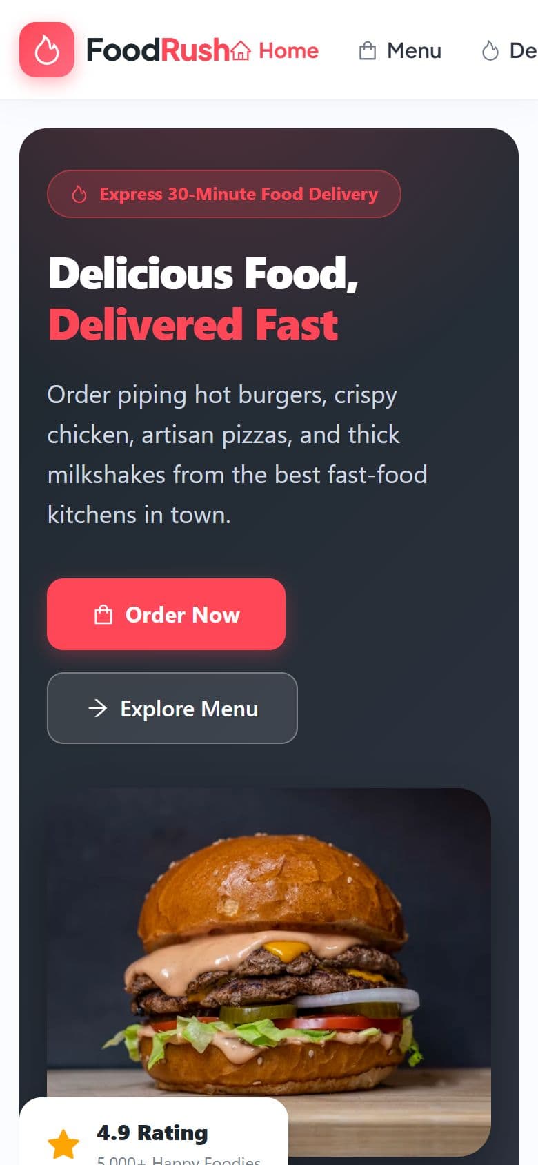 FoodRush screen