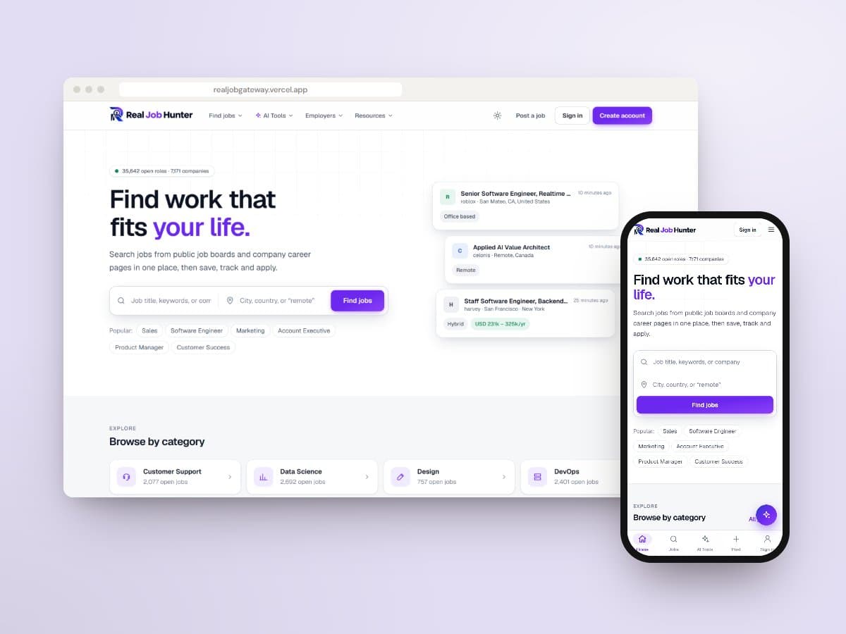Real Job Hunter project preview